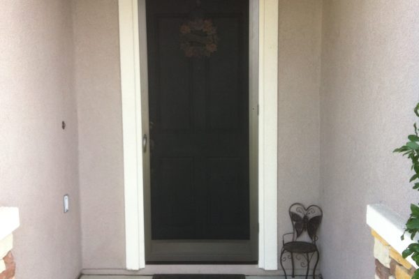 "Vista" swinging screen door in bronze installed in Temecula 2/4/14