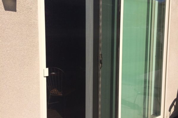 White 48"x94" sliding screen door installed in Riverside 7/14/14