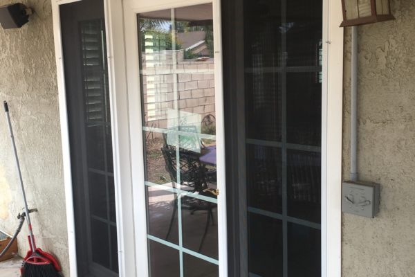 Sidelite screens with 1" white frame and pet screen — Moreno Valley, CA - 1